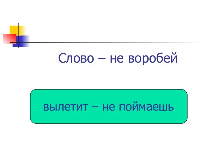 Слово – не воробей вылетит – не поймаешь