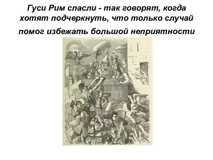 Гуси Рим спасли - так говорят, когда хотят подчеркнуть, что только случай помог избежать большой неприятности