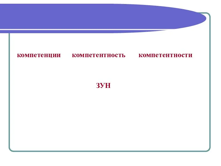 компетенции компетентность компетентности ЗУН