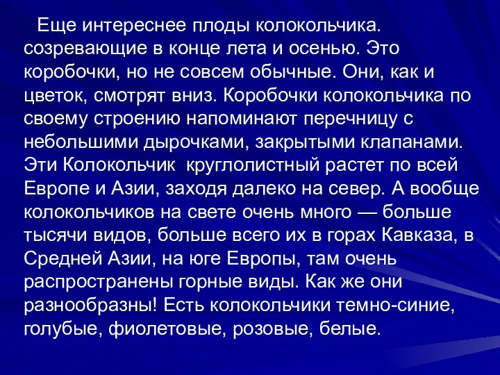 Еще интереснее плоды колокольчика. созревающие в конце лета и осенью. Это