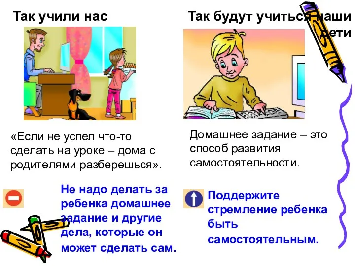 Так учили нас Так будут учиться наши дети Не надо делать