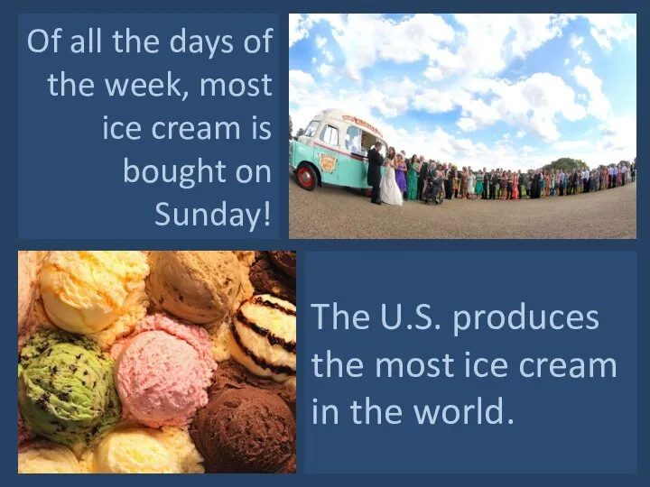 Of all the days of the week, most ice cream is