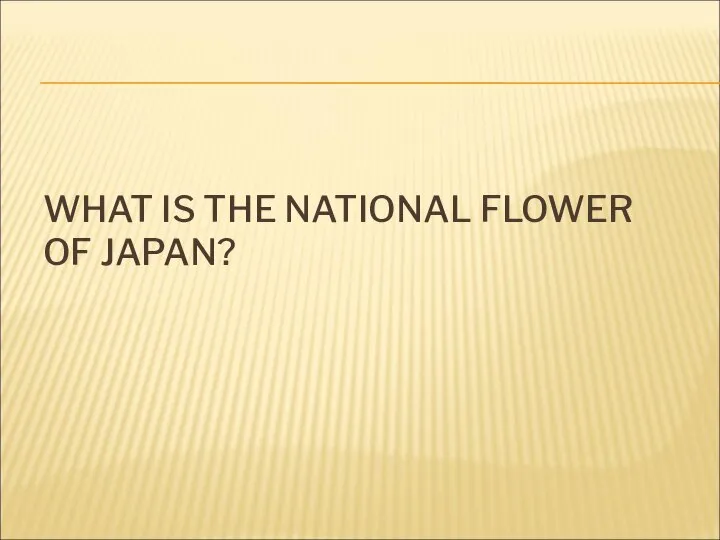 WHAT IS THE NATIONAL FLOWER OF JAPAN?