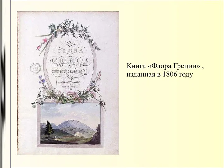 Книга «Флора Греции» , изданная в 1806 году