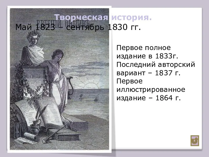 Творческая история. Май 1823 – сентябрь 1830 гг. Первое полное издание