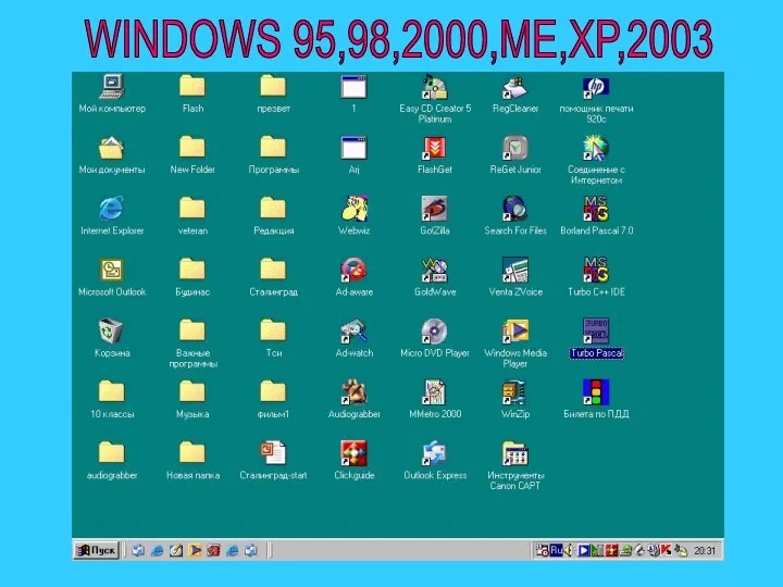 WINDOWS 95,98,2000,ME,XP,2003