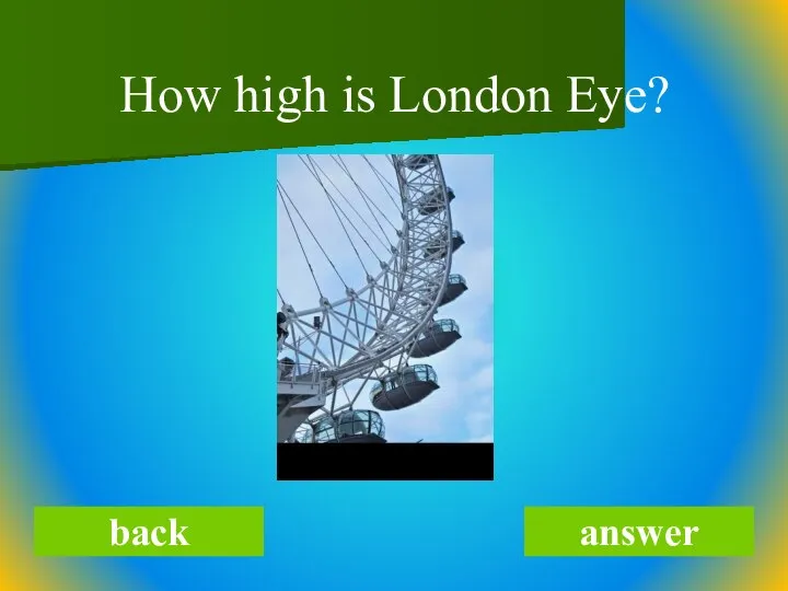 How high is London Eye? back answer