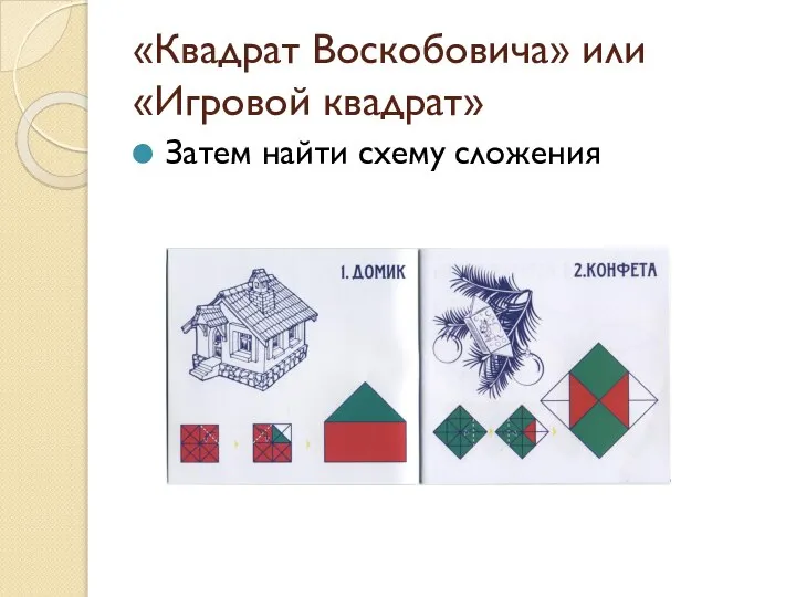 «Квадрат Воскобовича» или «Игровой квадрат» Затем найти схему сложения