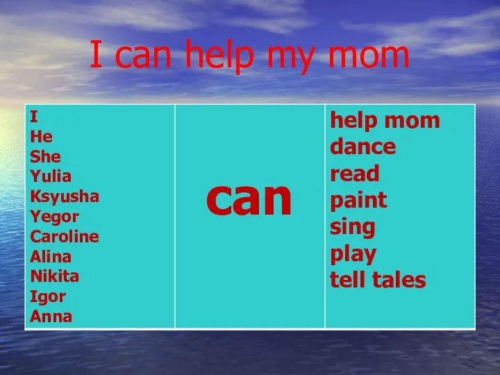 I can help my mom