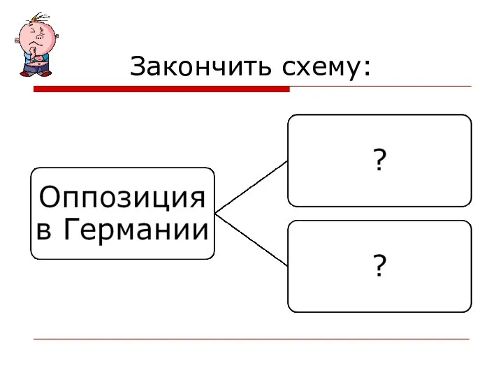 Закончить схему: