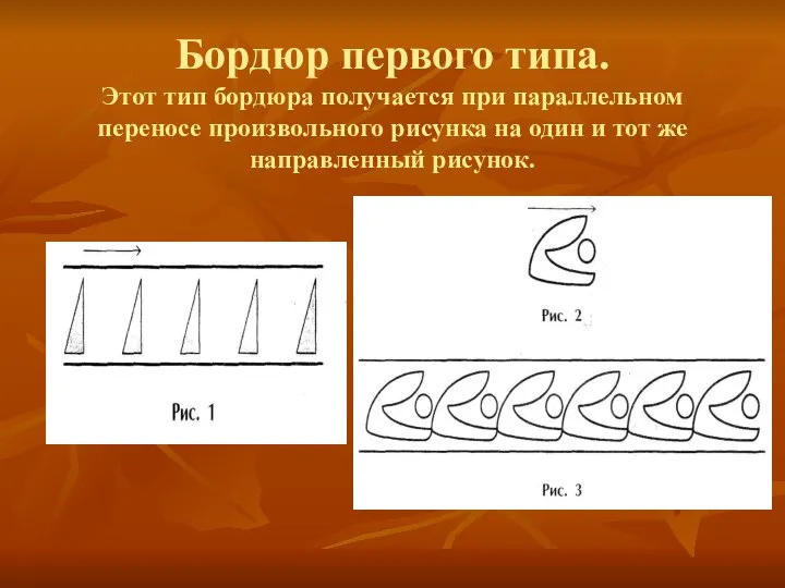 Бордюр первого типа. Этот тип бордюра получается при параллельном переносе произвольного