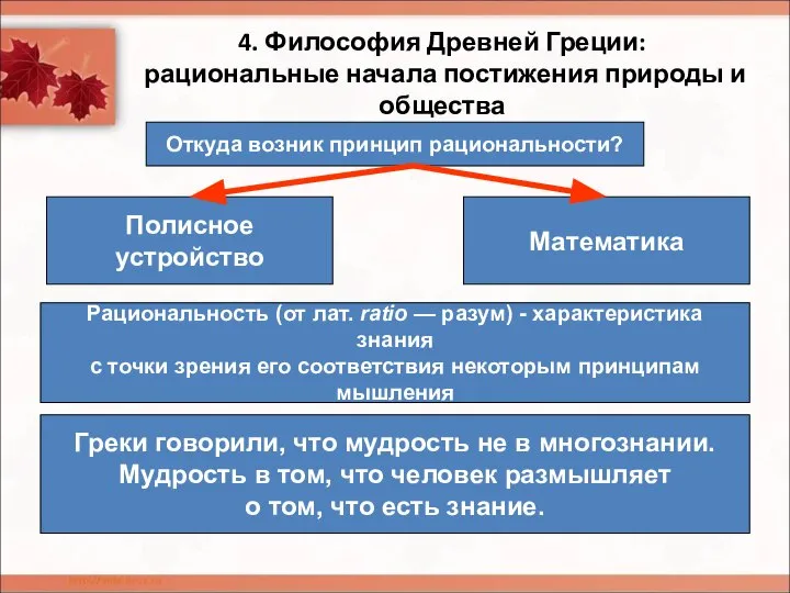 4. Философия Древней Греции: рациональные начала постижения природы и общества Откуда