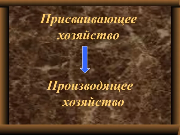 Присваивающее хозяйство Производящее хозяйство