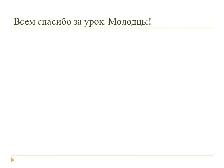 Всем спасибо за урок. Молодцы!