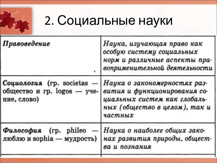 2. Социальные науки