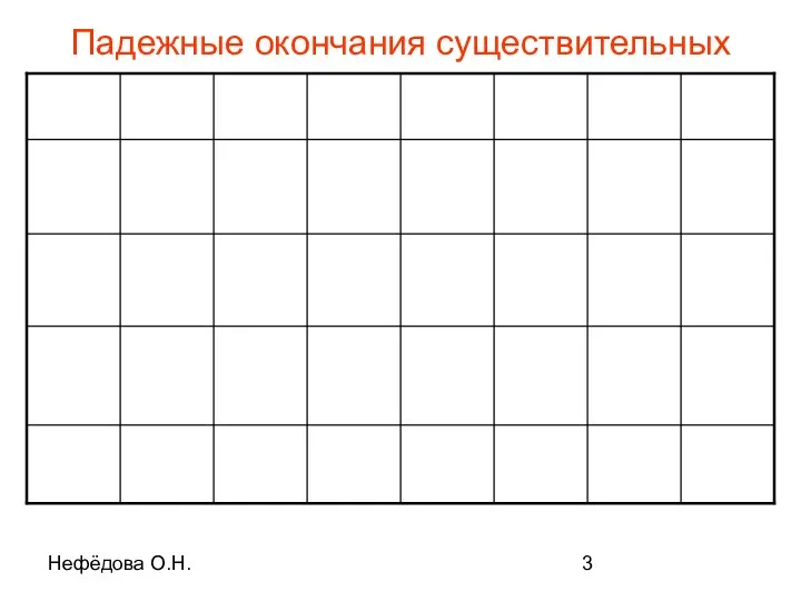 Нефёдова О.Н. Падежные окончания существительных