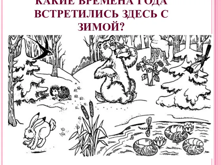 КАКИЕ ВРЕМЕНА ГОДА ВСТРЕТИЛИСЬ ЗДЕСЬ С ЗИМОЙ?