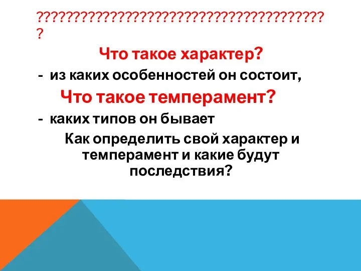 ???????????????????????????????????????? Что такое характер? из каких особенностей он состоит, Что такое