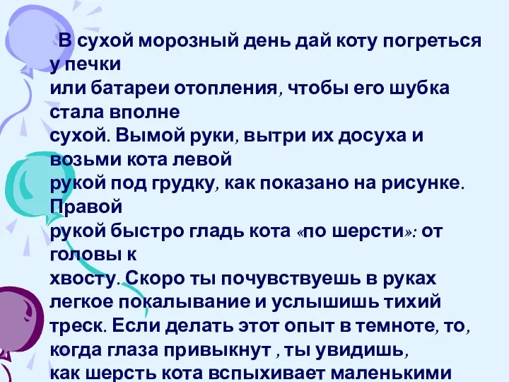 В сухой морозный день дай коту погреться у печки или батареи