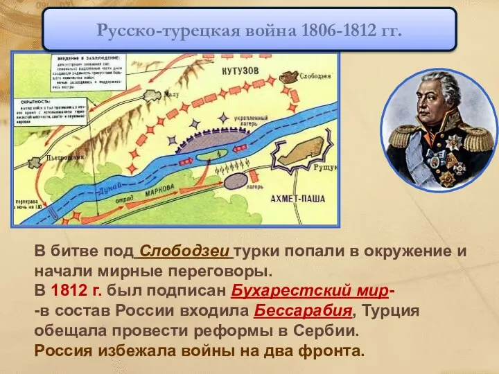 В битве под Слободзеи турки попали в окружение и начали мирные