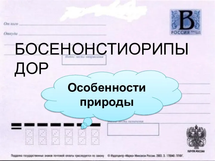 БОСЕНОНСТИОРИПЫДОР Особенности природы