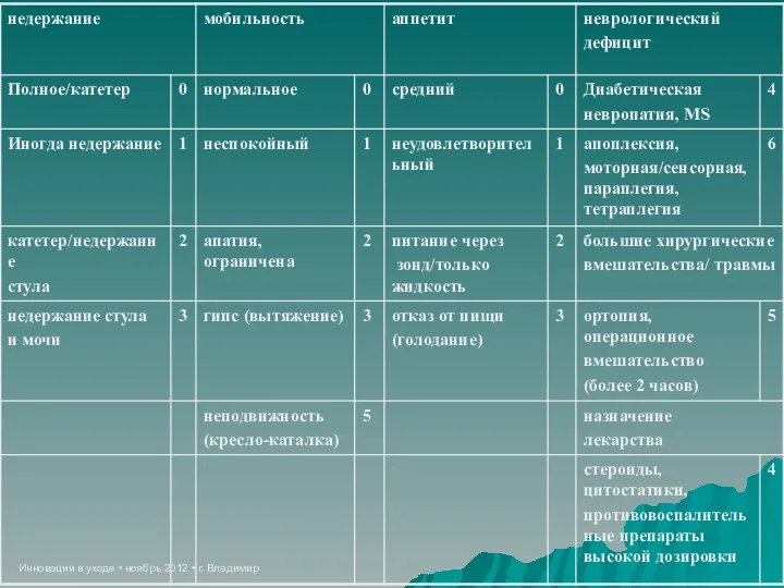 Инновации в уходе • ноябрь 2012 • г. Владимир