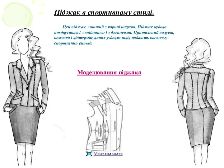 Піджак в спортивному стилі. Цей піджак, зшитий з чорної шерсті. Піджак