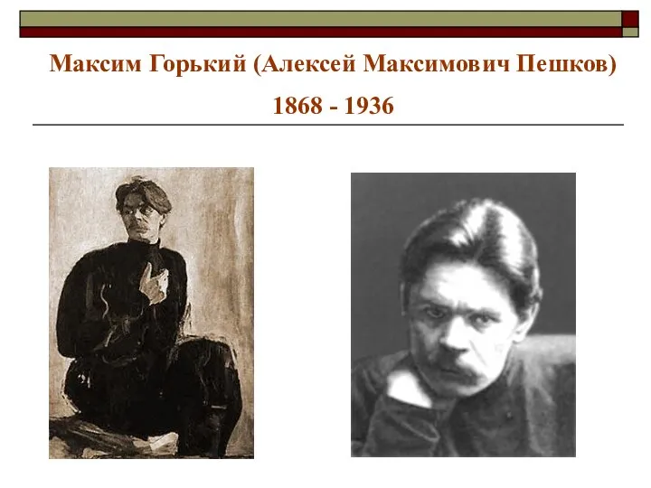 Максим Горький (Алексей Максимович Пешков) 1868 - 1936