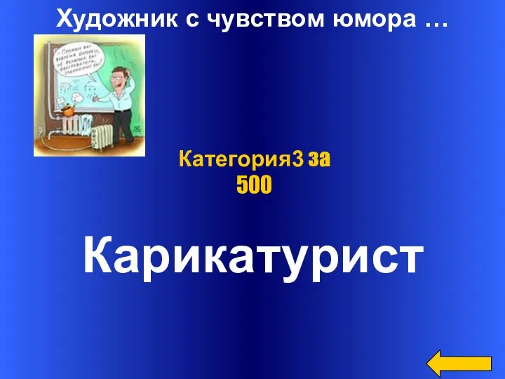 Художник с чувством юмора … Карикатурист Категория3 за 500