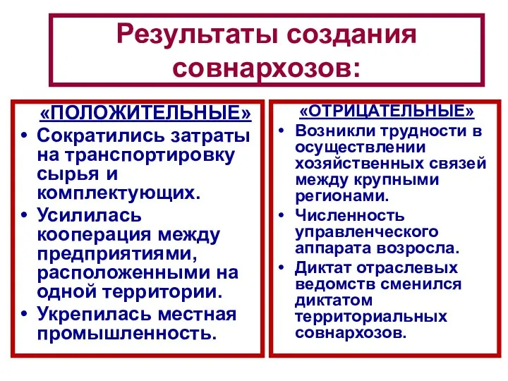 «ПОЛОЖИТЕЛЬНЫЕ» Сократились затраты на транспортировку сырья и комплектующих. Усилилась кооперация между