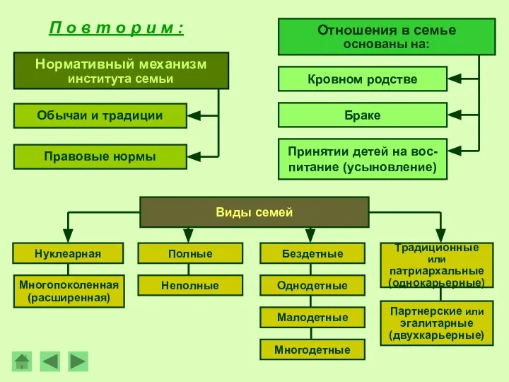 Отношения в семье основаны на: Кровном родстве Браке Принятии детей на