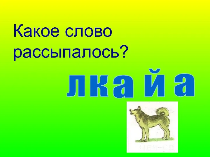 Какое слово рассыпалось? л к й а а