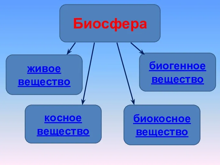 Биосфера живое вещество биогенное вещество косное вещество биокосное вещество