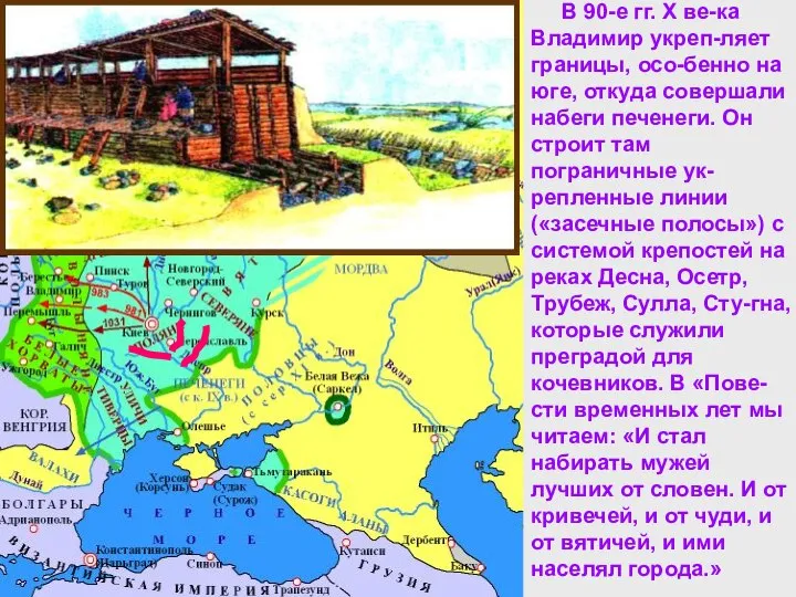 -Какие задачи стояли перед князем Владимиром? -Откуда шла угроза государству? -Что