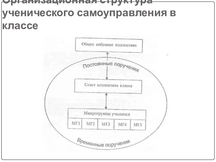 Организационная структура ученического самоуправления в классе