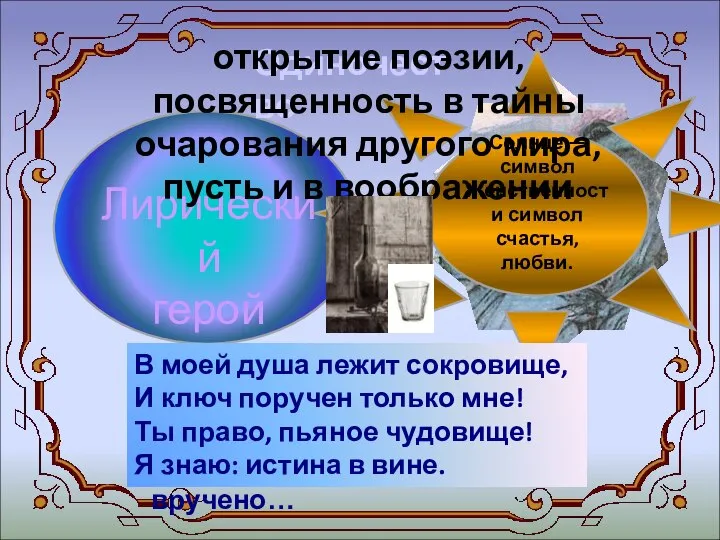 И странной близостью закованный Лирический герой Одиночество Глухие тайны мне поручены,