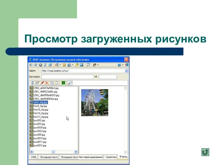 Просмотр загруженных рисунков