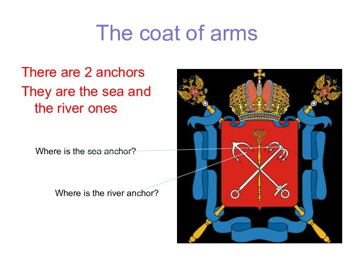 The coat of arms There are 2 anchors They are the