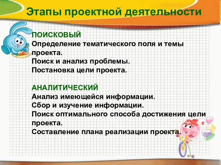 ПОИСКОВЫЙ Определение тематического поля и темы проекта. Поиск и анализ проблемы.