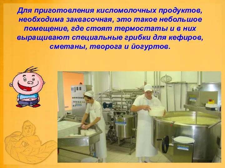 Для приготовления кисломолочных продуктов, необходима заквасочная, это такое небольшое помещение, где