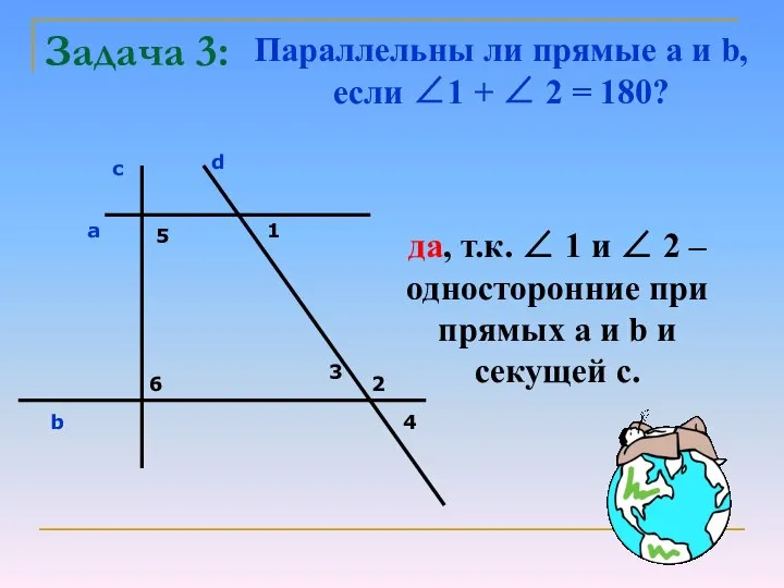 Задача 3: Параллельны ли прямые a и b, если ∠1 +