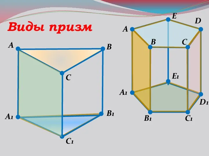 A B C1 D A1 B1 D1 C Виды призм E