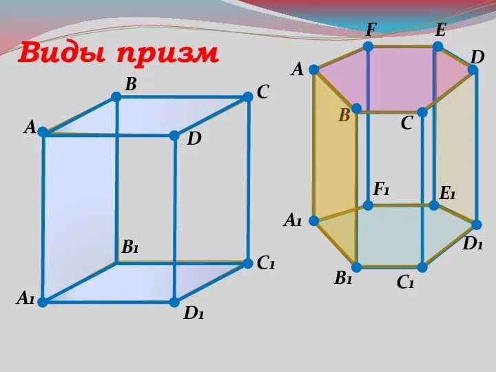 A B C1 D A1 B1 D1 C Виды призм E