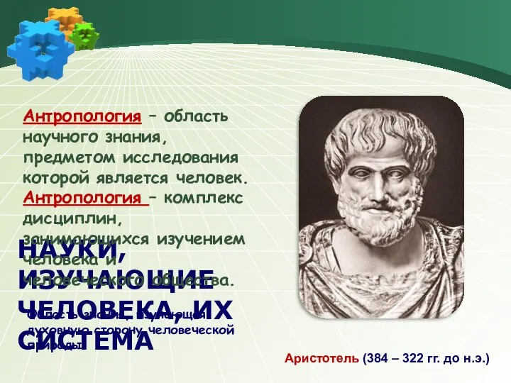 НАУКИ, ИЗУЧАЮЩИЕ ЧЕЛОВЕКА, ИХ СИСТЕМА Антропология – область научного знания, предметом