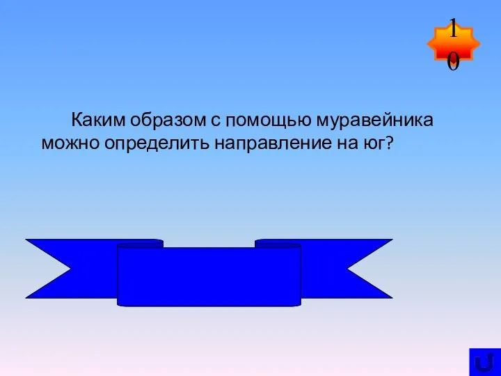 Каким образом с помощью муравейника можно определить направление на юг? 10