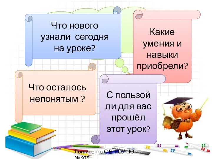 Итог урока Ответьте на вопросы Что нового узнали сегодня на уроке?