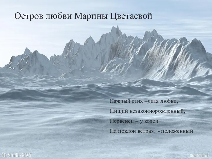 Остров любви Марины Цветаевой Каждый стих –дитя любви, Нищий незаконнорожденный, Первенец