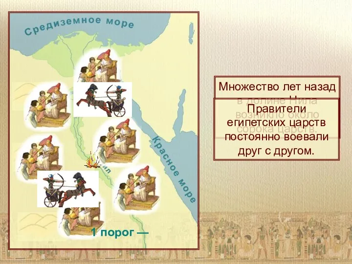 Множество лет назад в долине Нила возникло около сорока царств. Правители