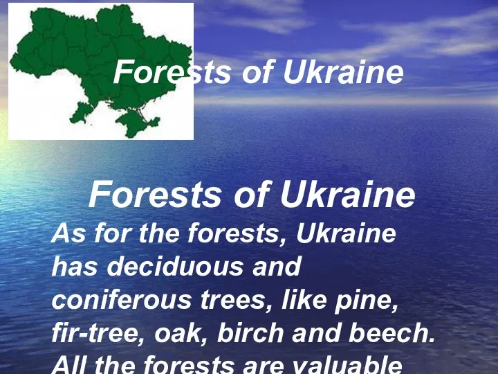 Forests of Ukraine Forests of Ukraine As for the forests, Ukraine