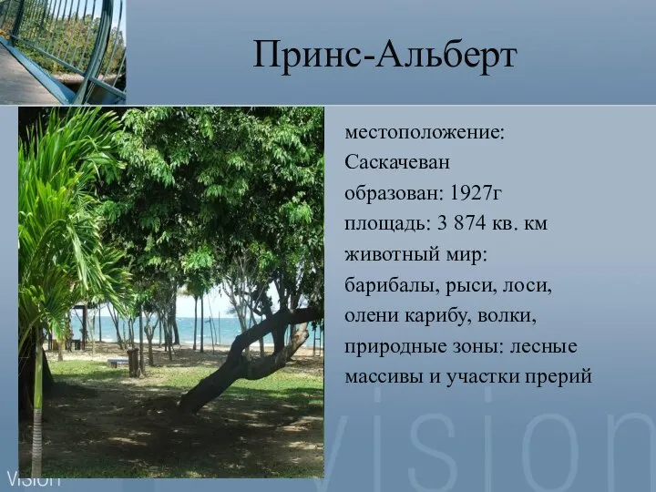 Принс-Альберт местоположение: Саскачеван образован: 1927г площадь: 3 874 кв. км животный